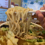 一発ラーメン はしご屋 - 極太麺