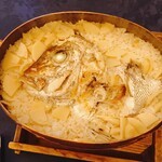 魚三楼 - 鯛と筍ご飯