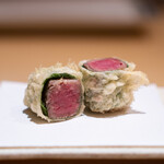 たきや - シャトーブリアンの大葉巻き トリュフ塩で