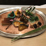 和ごころ 泉 - 八寸の銀の皿