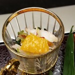 つつじの茶屋 - 毛蟹根三つ葉オレンジ和え