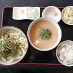 まさか - 明太子つけ麺と一口ネギトロ丼