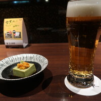 博多中洲 旬菜万葉 - ビールと突き出し
