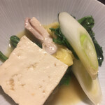 鳥田中 - この豆腐が全部の旨味を吸収してました　日本一うまい豆腐になってます（笑）