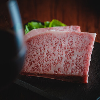 Carefully selected Kuroge Wagyu beef purchased as a whole