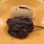 赤坂 菊乃井 - 昼懐石１００００円。はったい粉アイス・白玉団子・小豆。これは、今ひとつ。。。と言っても、普通以上に美味しかったですよ(^｡^)
      ２月の抹茶パフェ食べたい。。（笑）