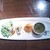 カフェ　ダイニング　バー　ガルバンゾ - ランチメニューのサラダと前菜とスープ　いずれもブチミニミニです。