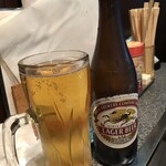 鉄板居酒屋 へらちょんぺ - 瓶をジョッキで♪