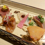 味勧屋 - まぐろ納豆・さわら・藁焼きカツオ・鯛のからすみ・サーモン玉葱