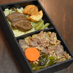 Awajiya - 神戸のすきやきとステーキ弁当（１，２００円）２０２０年２月