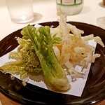 新ばし 星野 - 揚物　蕗の薹・たらの芽・白魚