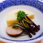 新ばし 星野 - 炊き合せ　筍・蕨・飯蛸