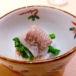 新ばし 星野 - 酢の物　春日子・菜の花