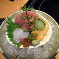 銀座しゃぶ通 マロニエゲート店 - 九枚笹（くまいささ）コース：刺身3点盛り