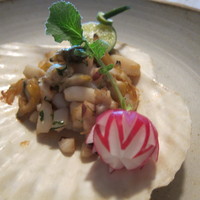 藤右ェ門 栄 - ホタテ貝柱の天火焼き　魚介ソースがけ