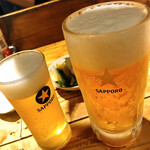 ホルモン焼　かっぱ - 【生ビール/グラスとジョッキ】