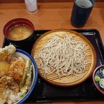 Tendon Tenya - 野菜天丼・小そばのセット (810円・税込)