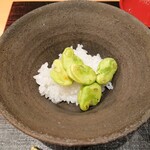 御料理 まつ山 - 空豆ご飯