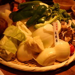 炭火兜ひつじ - 野菜盛り（玉ねぎは札幌黄）