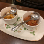 トマト - 福神漬けと玉ねぎ