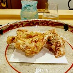 勢麟 - 河豚の顎? 巨大さに驚く。とろとろ、プリプリ。葡萄山椒の薫りがたまりません。もちろん地物。