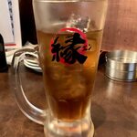 En - ユッケジャン定食 ¥700 のウーロン茶