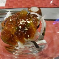 キュイジーヌ 福の舞 北新地店 - 皮刺フォアグラマンジュ
                    アランミリア・シャルドネポン酢ジュレ添え