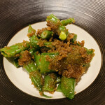 やきとり 嶋家 - いんげんの胡麻和え。