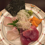 ぎおん 阪川 - 造り
            鯛、鮪、雲丹、烏賊