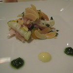 IL TEATRINO DA SALONE - インサラータ・ディ・コリッニョ  兎にアーモンド、ウイキョウ、オレンジを合わせて1