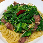 Bacchusのさら. - ホタルイカと菜の花のアーリオオーリオ