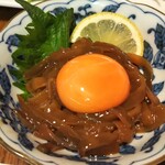 居酒屋 ばんばん - スルメイカの肝醤油漬け寒しまめ(サービス品)