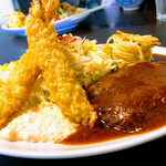 洋食のくんた - エビフライ＆ハンバーグ