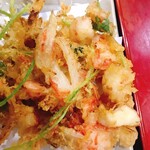 そば処 つる岡 - オマケのかき揚げはサックサク