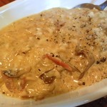オステリア伊和 - 生ハムと5種類キノコのボルチーニクリームリゾット