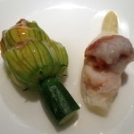 京 静華 - 花付きズッキーニ・ホワイトアスパラ