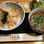 Iwase - 天丼セット（温かいそば）　800円