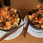 烏丸個室茶寮 キンノトリ  - ドカモリ丼（ともに500g）