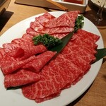 焼肉永秀 - 赤身３種（内もも、ランプ、いちぼ）