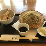 蕎麦　孤丘 - 九一蕎麦と海老天丼セット　