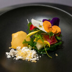 プレゼンテ スギ - 2020.3 Sugi畑をお皿に乗せて（ガストロバックした野菜やマルトセックしたレモンオリーブオイルのサラダ）