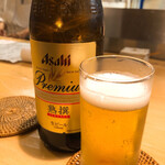 石臼挽き手打 蕎楽亭 - 瓶ビール（アサヒ熟撰）650円