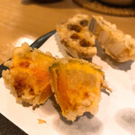 石臼挽き手打 蕎楽亭 - 季節の天ぷら（かぼちゃと蓮根）