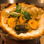 石臼挽き手打 蕎楽亭 - ホタテ肝のバター焼　680円