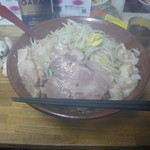 へーちゃんラーメン - ラーメン豚Ｗ麺3.5玉野菜少なめニンニクアブラ　1050円