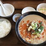 餃子の花家 - 担々麺セット(白ごま)1000円