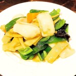 Stir-fried squid and green pepper