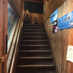 地鶏の里 永楽荘 - 階段登って受付します。