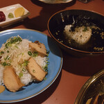 地鶏の里 永楽荘 - 鷄チャーシュー丼と焼きおにぎり茶漬け
