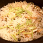 中善 - お揚げ、タイラギ貝、新海苔のご飯